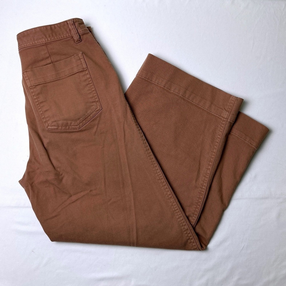 Gap Women High Rise Wide-Leg Crop Pants Size 6 Brown Casual Chic Neutral Boho